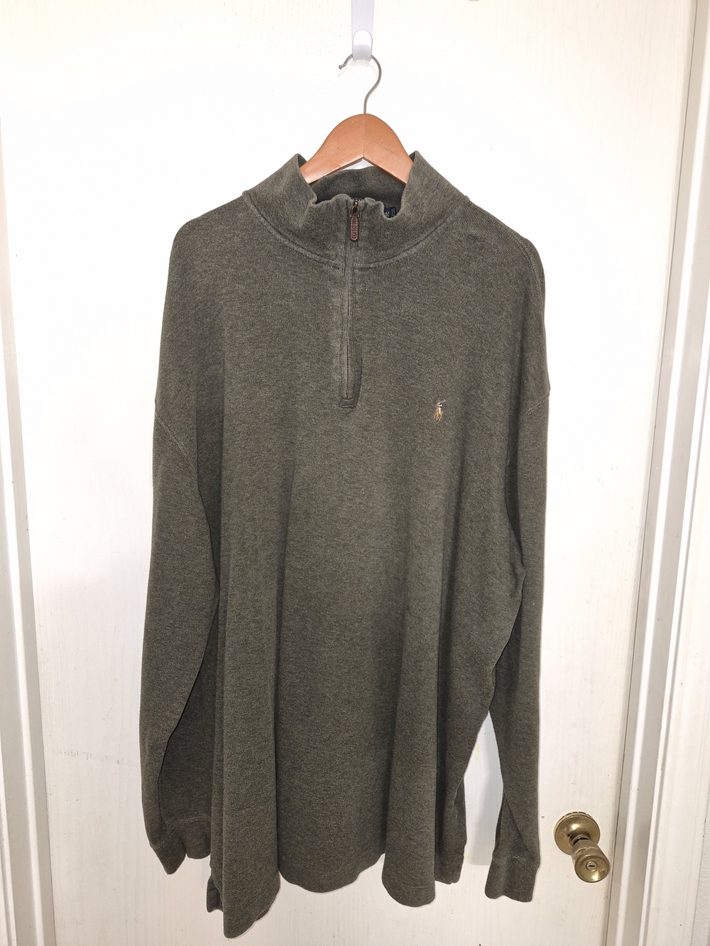 Polo by Ralph Lauren Olive Quarter-Zip Sweater 3XLT Pre-owned